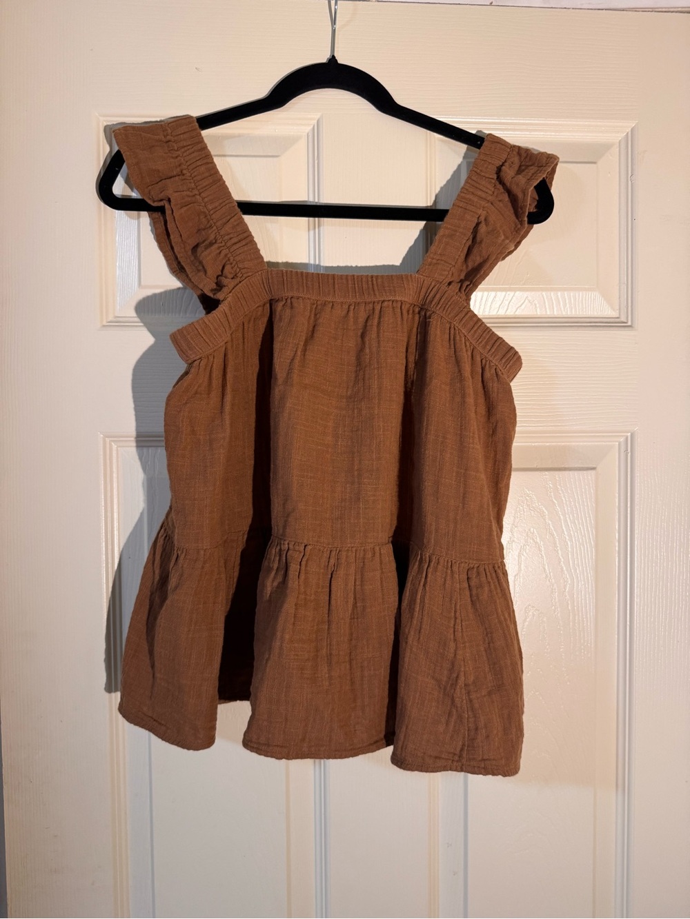 SO Brown Ruffle Strap Camisole